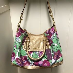 Coach floral satchel